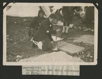 Weighing out the daily allowance of food, Macronissi (photograph), circa 1922<blockquote class="juicy-quote">Photo taken at the refugee camps on the island of Macronissi, Greece after the evacuation of Smyrna (Izmir), Turkey.</blockquote><div class="view-evidence"><a href="https://doctordoctress.org/islandora/object/islandora:1492/story/islandora:1500" class="btn btn-primary custom-colorbox-load"><span class="glyphicon glyphicon-search"></span> Evidence</a></div>